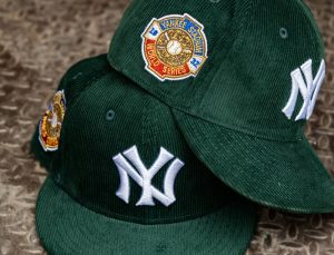 New York Yankees 1932 World Series Green Corduroy Pink 59Fifty Fitted Hat by MLB x New Era Patch