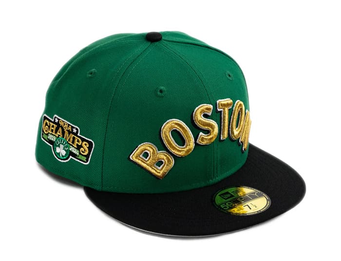 Boston Celtics NBA Champs Green Black 59Fifty Fitted Hat by NBA x