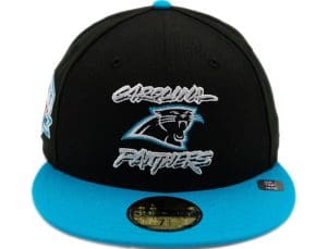 Carolina Panthers Black Blue 59Fifty Fitted Hat by NFL x New Era Front