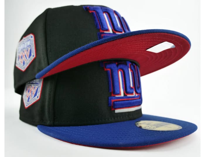 New York Giants Super Bowl XXV Blue Metallic 59Fifty Fitted Hat by