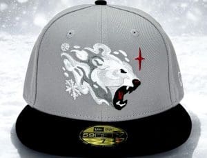 Polar Bear Grey Black 59Fifty Fitted Hat by Noble North x New Era Front