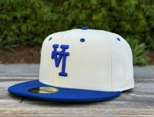 Los Angeles Dodgers Upside Down Ivory Royal 59Fifty Fitted Hat by MLB x New Era Left