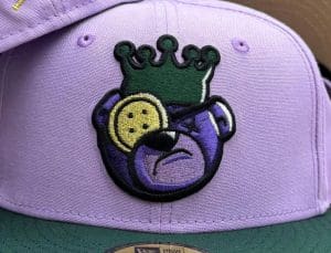 Berlin Bear Logo Lavender Green 59Fifty Fitted Hat by JustFitteds x New Era Front