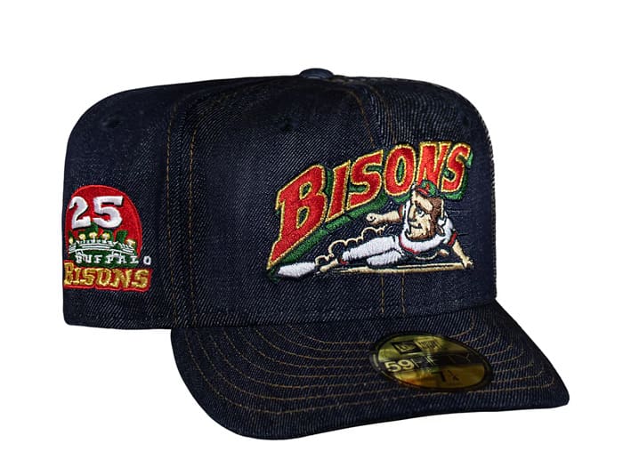 全国送料無料・イイ店 59Fifty Years 25 Denim All Bisons Buffalo Fitted MiLB by Hat ウェア