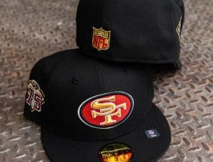 San Francisco 49ers 75th Anniversary Black Pink 59Fifty Fitted Hat by NFL x New Era Back