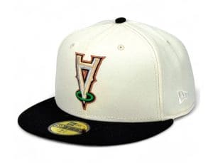 Anaheim Angels Mauna Kea Chrome Black 59Fifty Fitted Hat by MLB x New Era Left