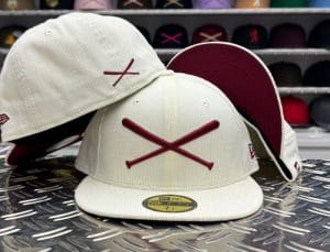 Crossed Bats Logo Corduroy Collection 59Fifty Fitted Hat by JustFitteds x New Era Chrome