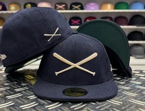 Crossed Bats Logo Corduroy Collection 59Fifty Fitted Hat by JustFitteds x New Era Navy