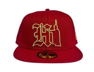 Hi Kam Red Metallic Gold 59Fifty Fitted Hat by 808allday x New Era