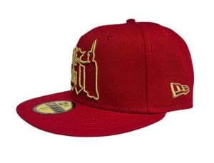 Hi Kam Red Metallic Gold 59Fifty Fitted Hat by 808allday x New Era Left