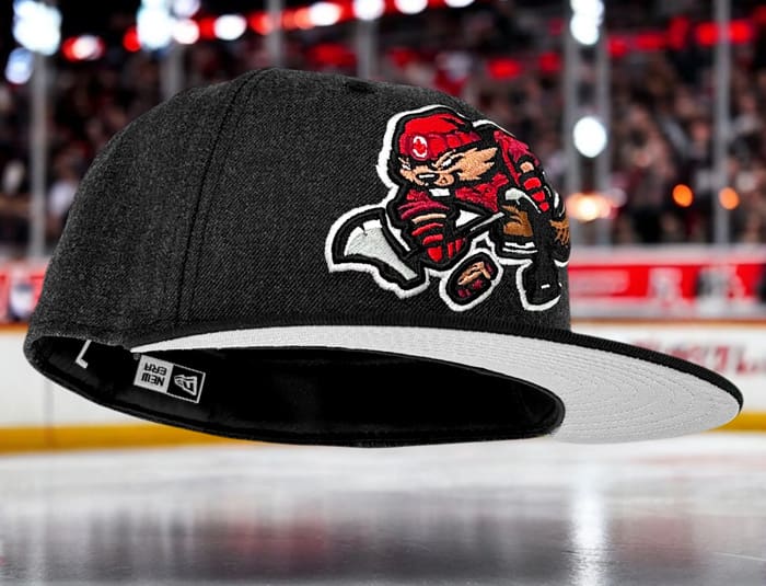 Buffalo Bisons Hat 5950 New Era 7 1/2, Red/Black, New 100