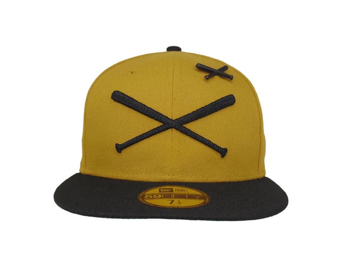 Crossed Bats Logo Old Gold 59Fifty Fitted Hat by JustFitteds