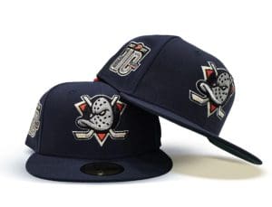 Anaheim Mighty Ducks 10 Years Navy Blue 59Fifty Fitted Hat by NHL x New Era