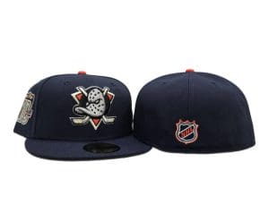 Anaheim Mighty Ducks 10 Years Navy Blue 59Fifty Fitted Hat by NHL x New Era Front