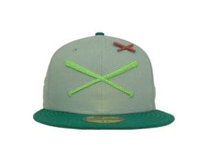 Crossed Bats Logo Green Tea 59Fifty Fitted Hat by JustFitteds x New Era