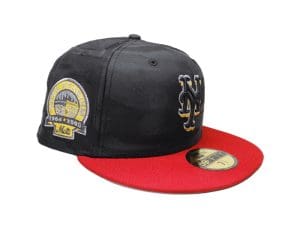 New York Mets Shea Stadium Black Red Gold 59Fifty Fitted Hat by MLB x New Era Right