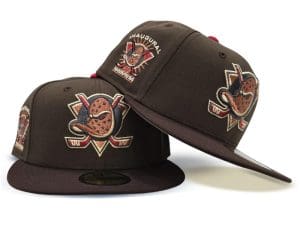 Anaheim Mighty Ducks Inaugural Season Walnut Brown Burnt Wood 59Fifty Fitted Hat by NHL x New Era