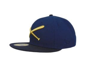 Crossed Bats Logo Oceanside Gold 59Fifty Fitted Hat by JustFitteds x New Era Left
