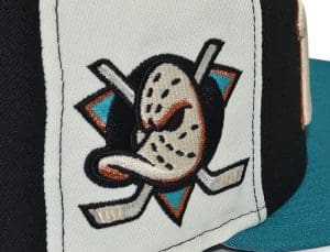 Anaheim Ducks Black Chrome Teal 59Fifty Fitted Hat by NHL x New Era Side