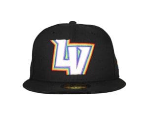 Las Vegas Aviators LV Prismatic Black 59Fifty Fitted Hat by MiLB x New Era Front