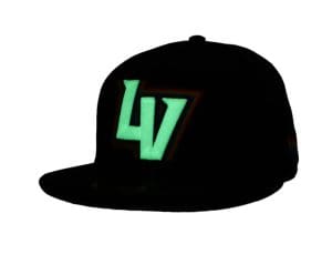 Las Vegas Aviators LV Prismatic Black 59Fifty Fitted Hat by MiLB x New Era Glow