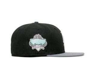 Los Angeles Dodgers Dodger Stadium 40th Anniversary Black Grey 59Fifty Fitted Hat by MLB x New Era Patch