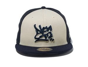 New Era Script Logo Trucker 59Fifty Fitted Hat by New Era Front