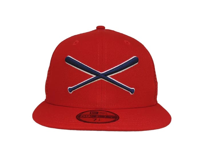 Crossed Bats Logo Trucker Nookie 59Fifty Fitted Hat by JustFitteds