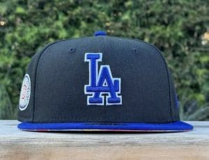 Los Angeles Dodgers Aztec Calendar Black Royal Sarape 59Fifty Fitted Hat by MLB x New Era Front