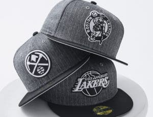 Just Caps NBA Black Pinstripe 59Fifty Fitted Hat Collection by NBA x New Era Front