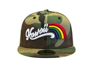Manoa Mist Woodland Camo 59Fifty Fitted Hat by Fitted Hawaii x New Era Front