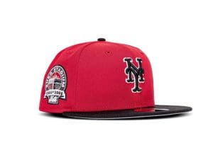 New York Mets Shea Stadium Scarlet Black 59Fifty Fitted Hat by MLB x New Era