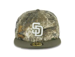 San Diego Padres Realtree Camo Olive 59Fifty Fitted Hat by MLB x New Era Front