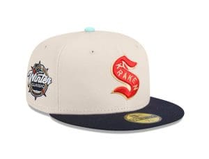 Seattle Kraken 2024 Winter Classic Stone Navy 59Fifty Fitted Hat by NHL x New Era Front