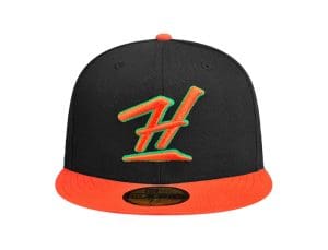 Kalai Black Orange 59Fifty Fitted Hat by Fitted Hawaii x New Era Front