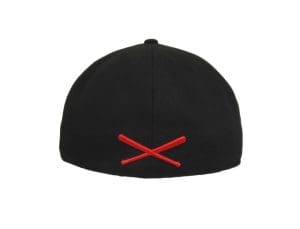 Black Cat Black Red 59Fifty Fitted Hat by JustFitteds x New Era Back