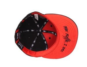 Black Cat Black Red 59Fifty Fitted Hat by JustFitteds x New Era Bottom