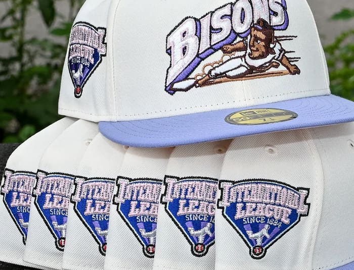Buffalo Bisons International League Chrome White Lavender 59Fifty